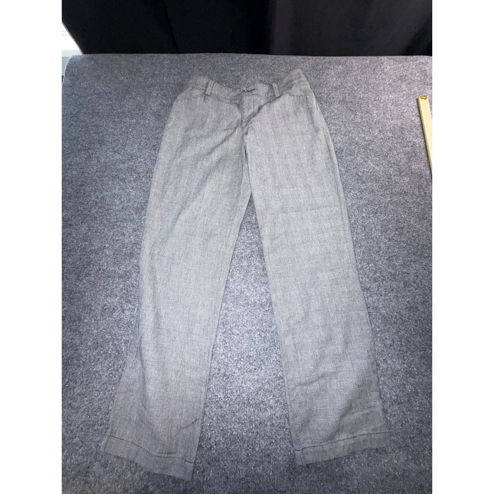 Lee Relaxed Fit Grey Glen Plaid Trousers Straight Leg Pants Size 8 Medium